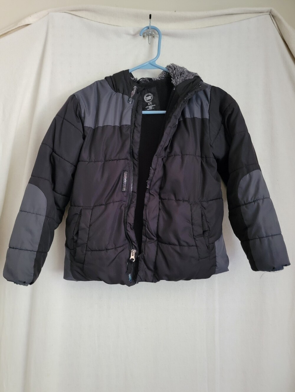 5/$25 wonder nation Black and Gray Puffer Jacket with Hood